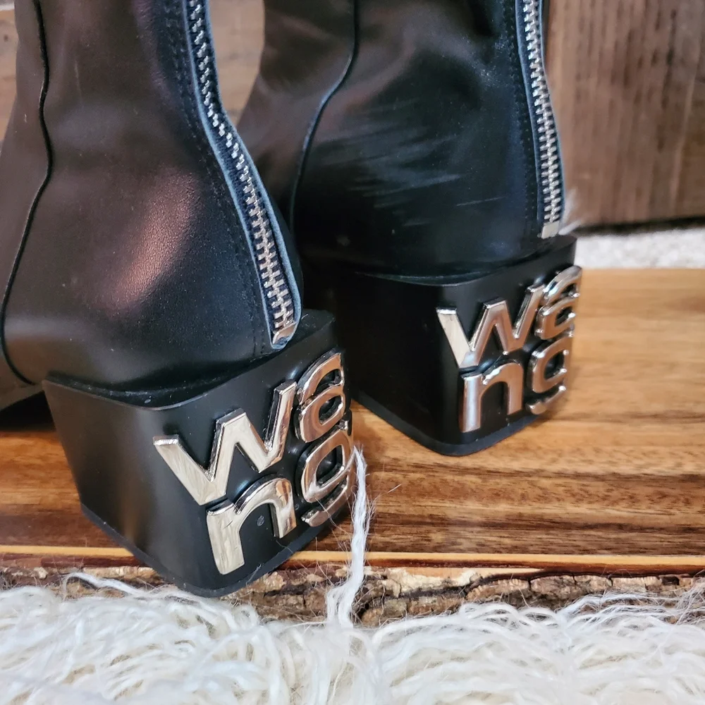 Alexander Wang Black Grain Parker Boots - Picture 3 of 9